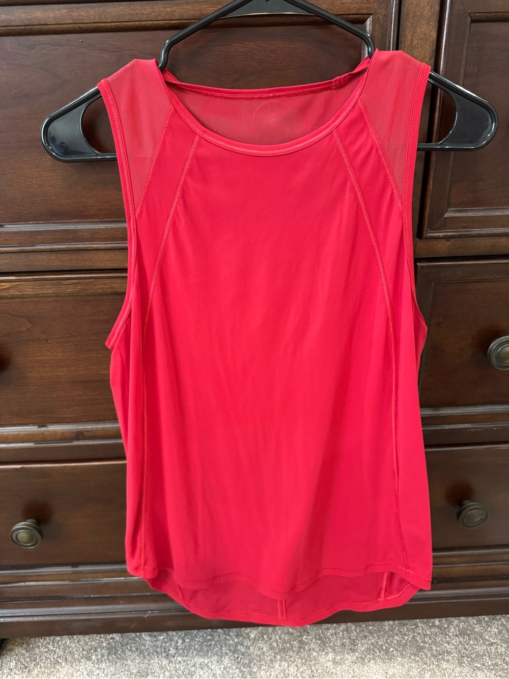 lululemon athletica Bright Red Lightweight Mesh-Panel Tank